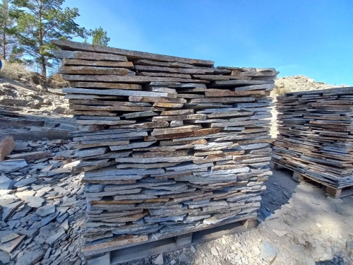 Плитняк златолит серебристый для фасада купить в Карасуке